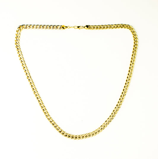 CUBAN LINK CHAIN TWO TONES GOLD FILLED 6MM (CAD-C-12-2T)