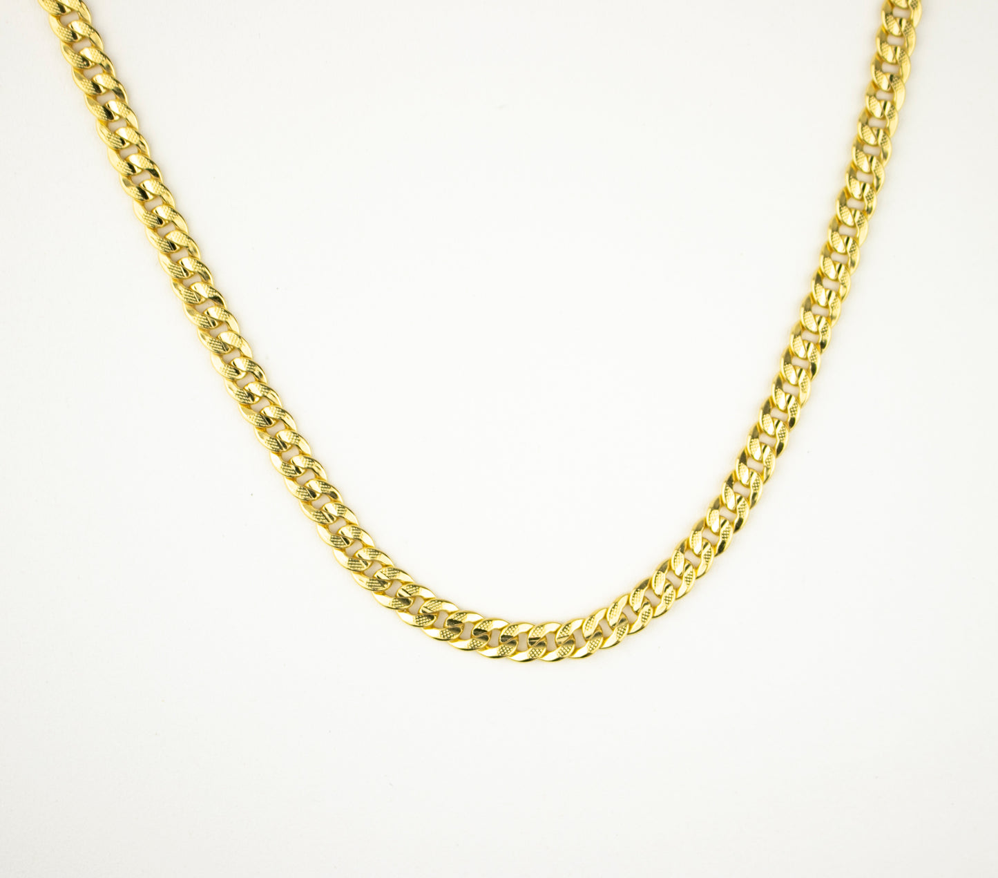 CUBAN LINK CHAIN TWO TONES GOLD FILLED 6MM. (CAD-C-12-2T)