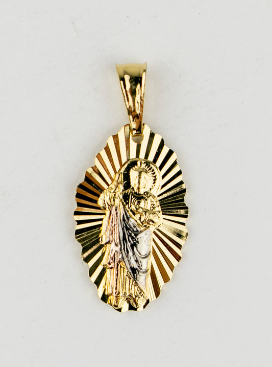 SAN JUDAS CHARM 1" GOLD FILLED. (DJ-49)