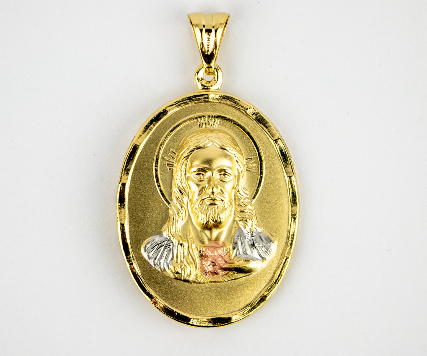 MEDAL SAGRADO CORAZON & VIRGEN DE GUADALUPE THREE COLORS (MED-ES-86)