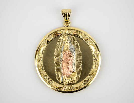 MEDAL OF SAN JUAN DE LOS LAGOS & VIRGEN DE GUADALUPE THREE COLOR 2 1/2" (X-04)
