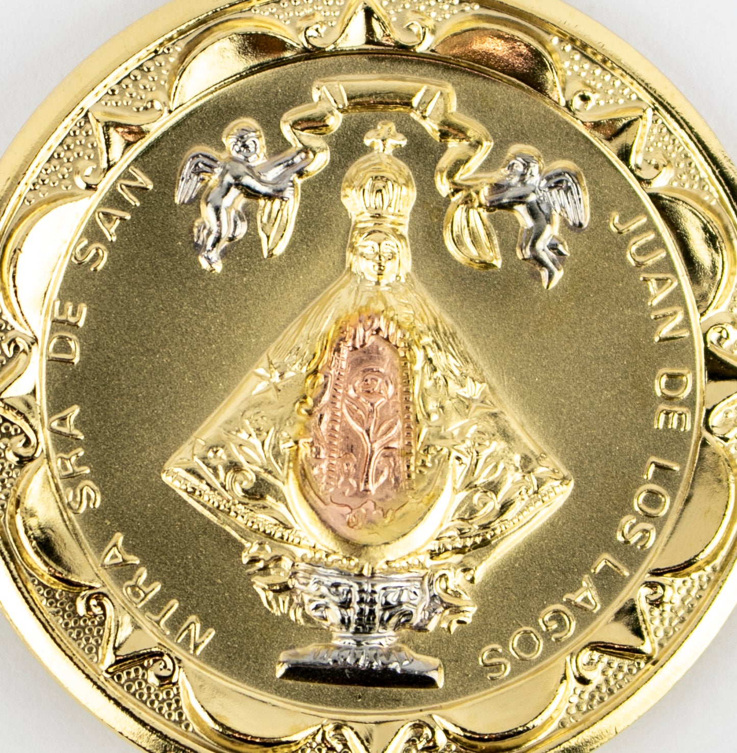 MEDAL OF SAN JUAN DE LOS LAGOS & VIRGEN DE GUADALUPE THREE COLOR 2 1/2" (X-04)
