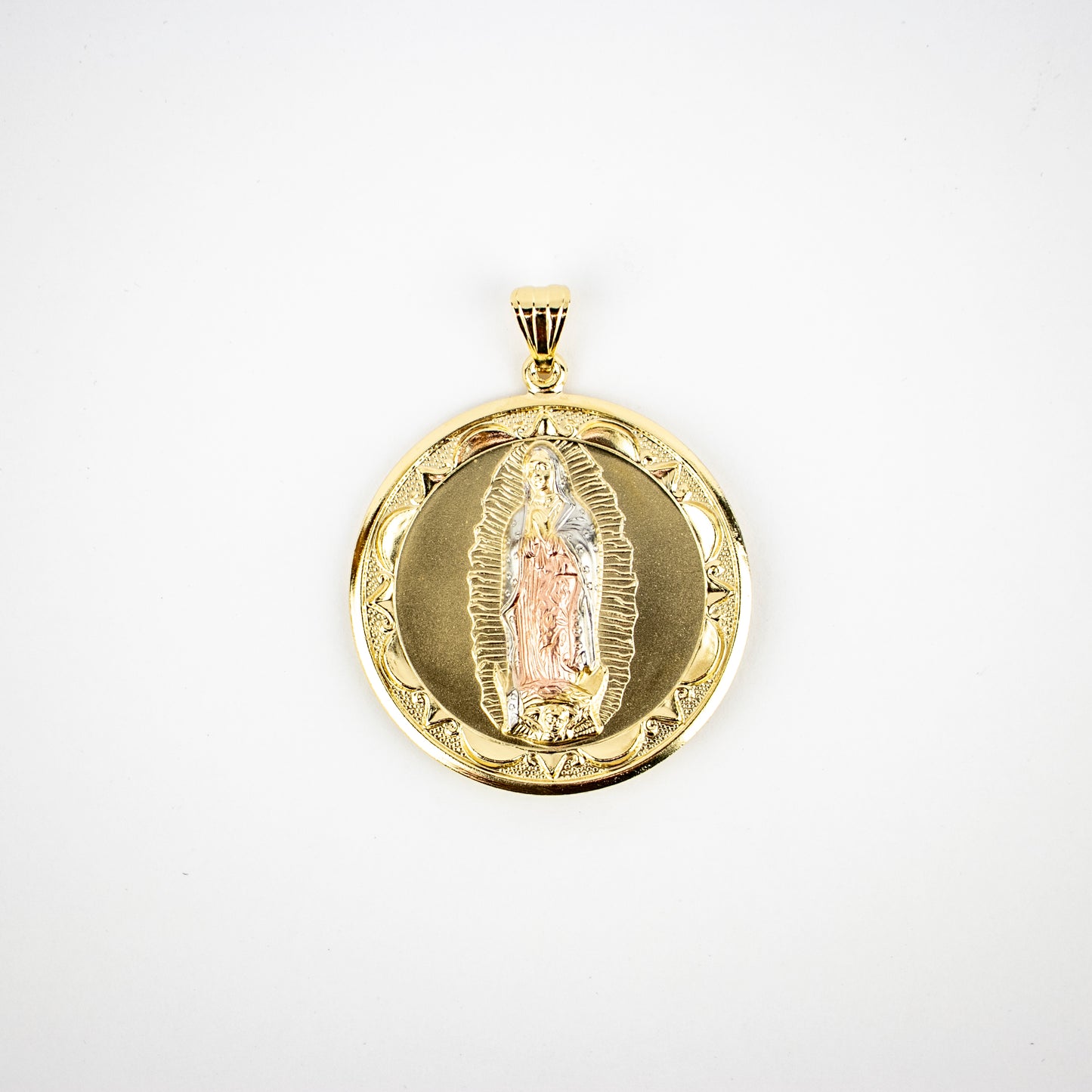 MEDAL OF SAN JUAN DE LOS LAGOS & VIRGEN DE GUADALUPE THREE COLOR 2 1/2" (X-04)