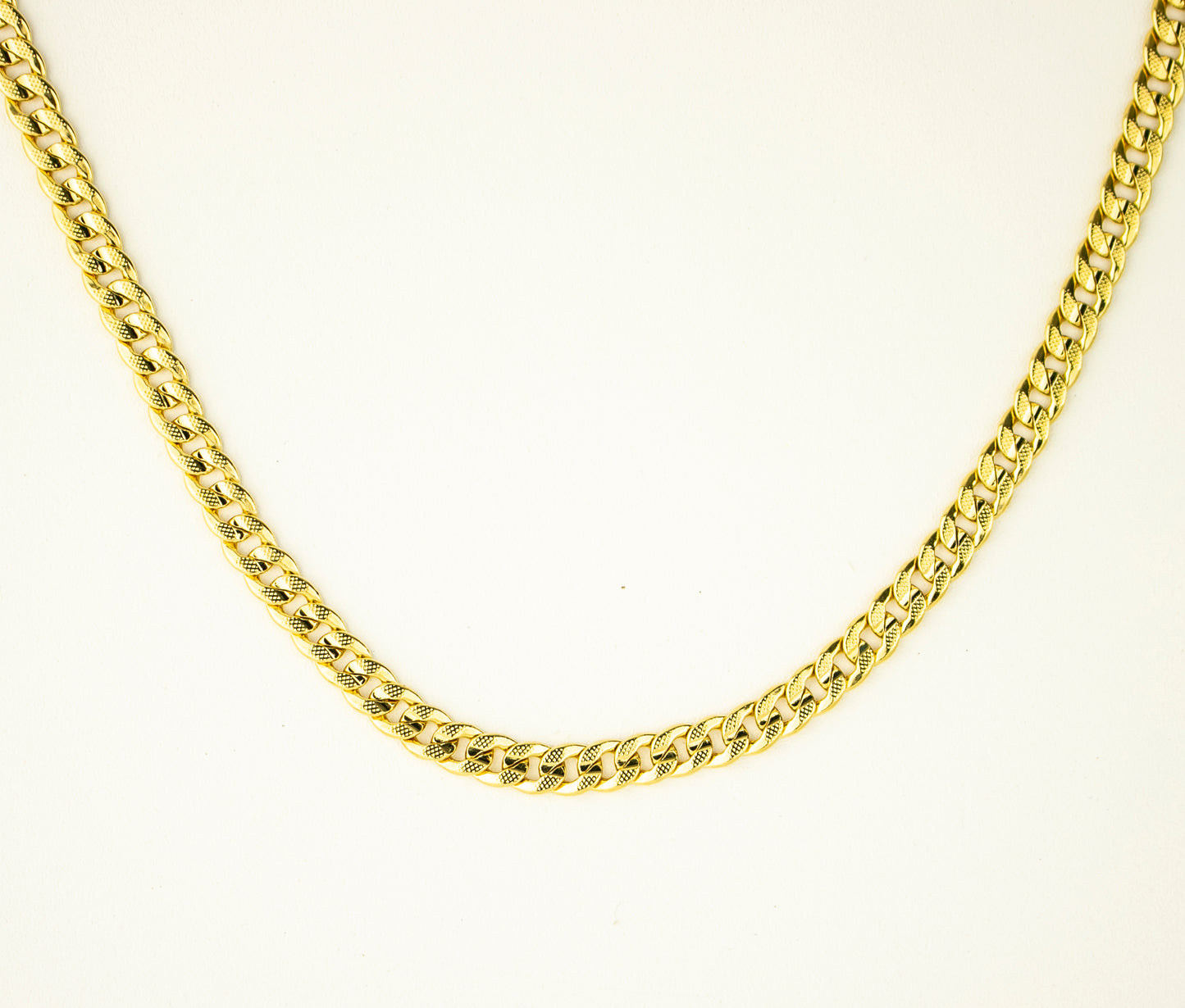 CUBAN LINK CHAIN TWO TONES GOLD FILLED 6MM (CAD-C-12-2T)