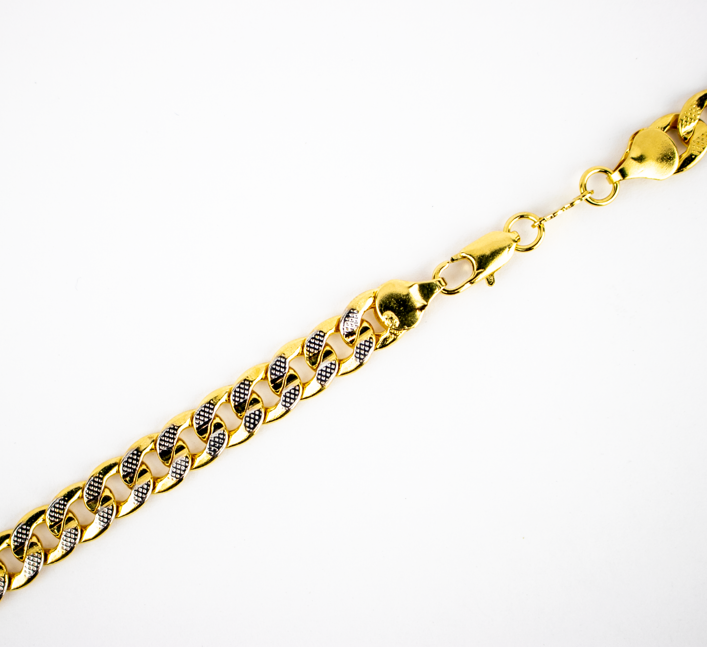 CUBAN LINK CHAIN TWO TONES GOLD FILLED 6MM (CAD-C-12-2T)