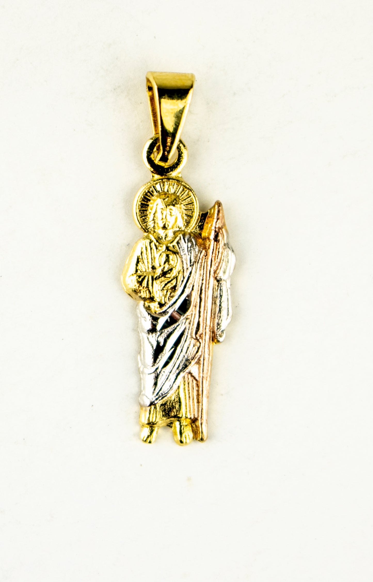 SAN JUDAS CHARM THREE COLOR 20mm GOLD FILLED (DJ-46-01)