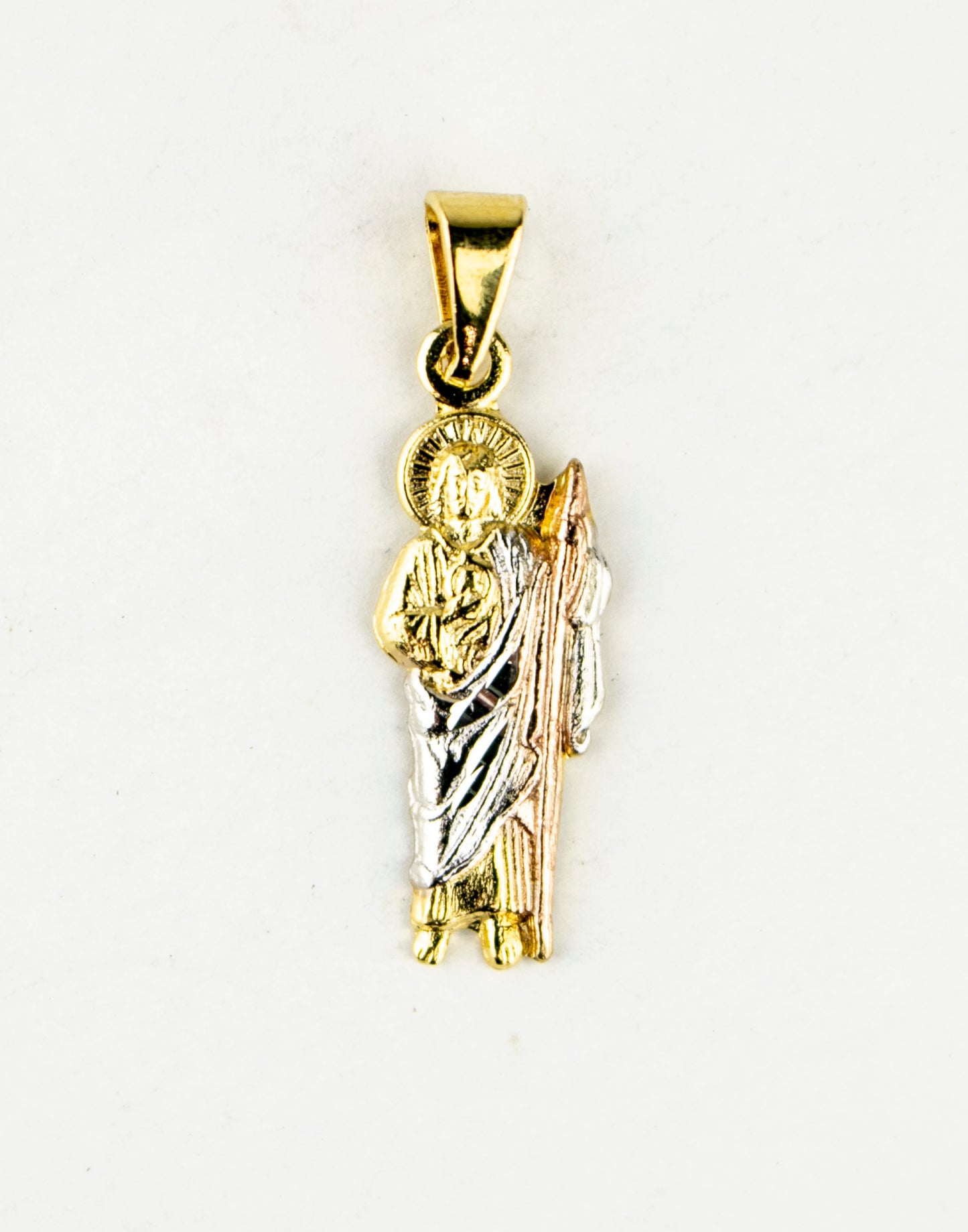 SAN JUDAS CHARM THREE COLOR 20mm GOLD FILLED (DJ-46-01)