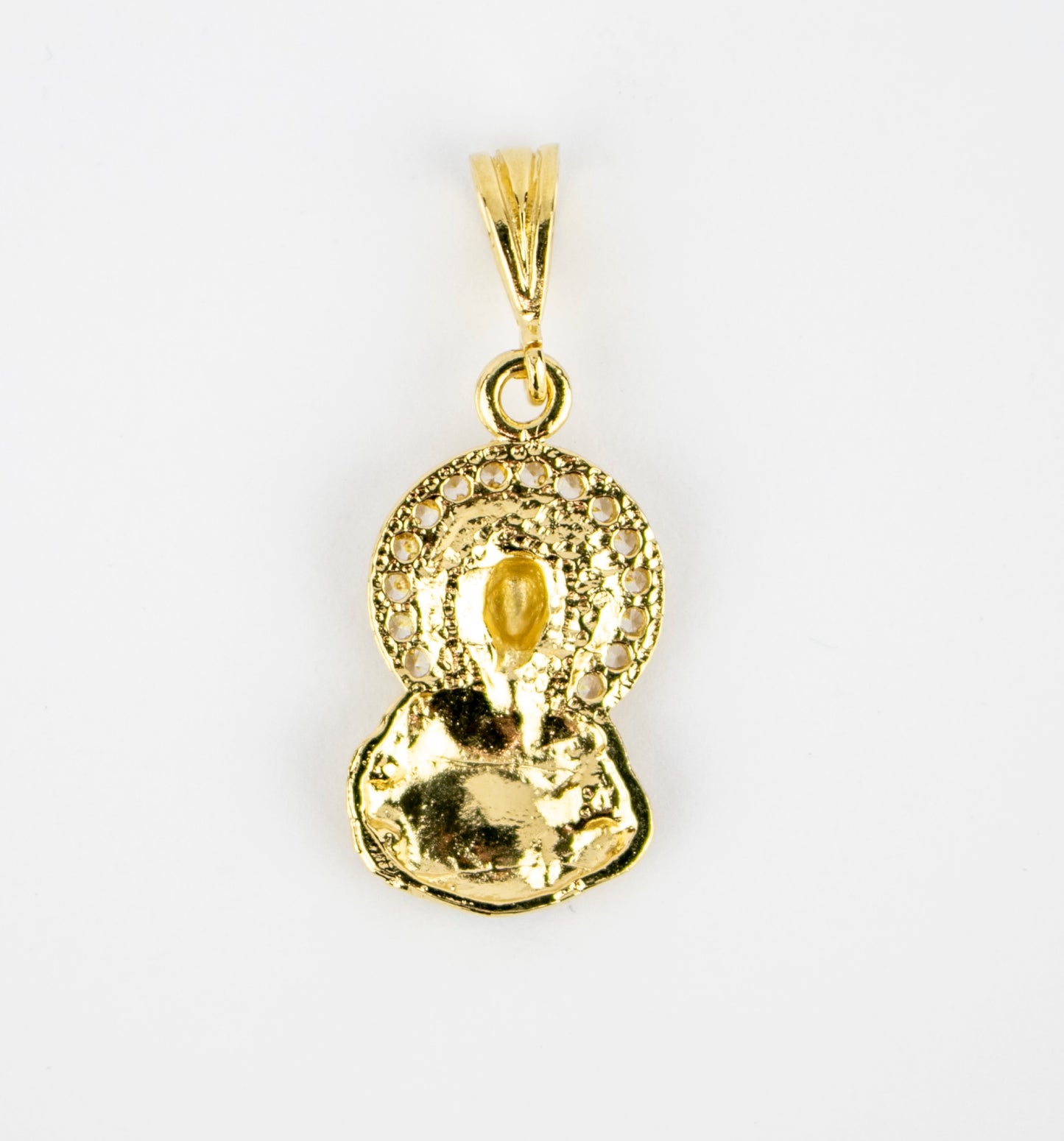 SAN JUDAS CHARM 1" GOLD FILLED & CUBIC ZIRCONIA (R-CH-R-2)